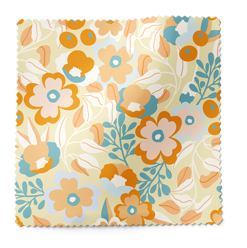 Cotton Twill Fabric | Flower Fever Fabric Orange | The Modern Fabrics