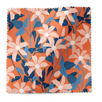 Sweet Lilies Fabric Orange | The Modern Fabrics